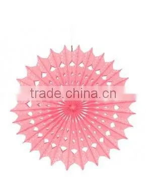 Hot sale !small lovely tissue paper fan for party wedding decorations