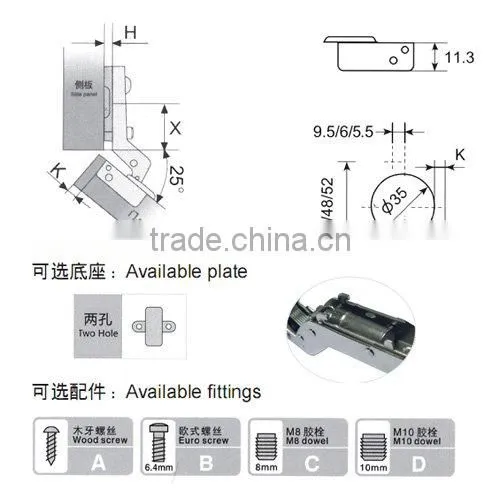 Slide-on hinges