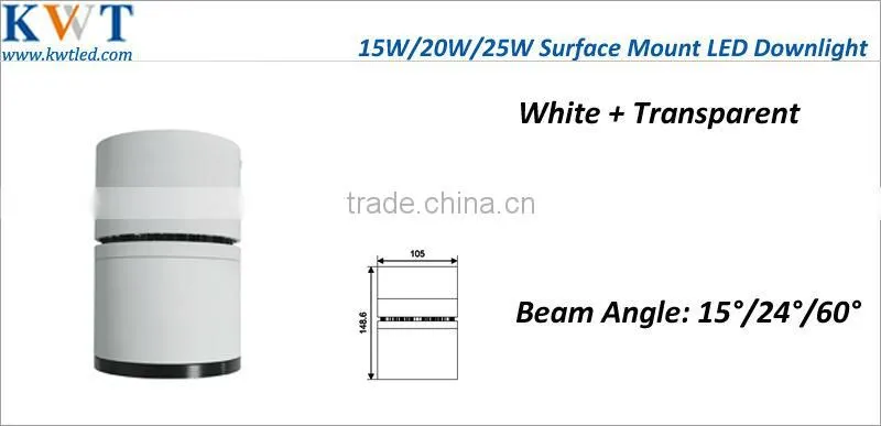 15w 2013 led retro lighting surface mount recessed downlight