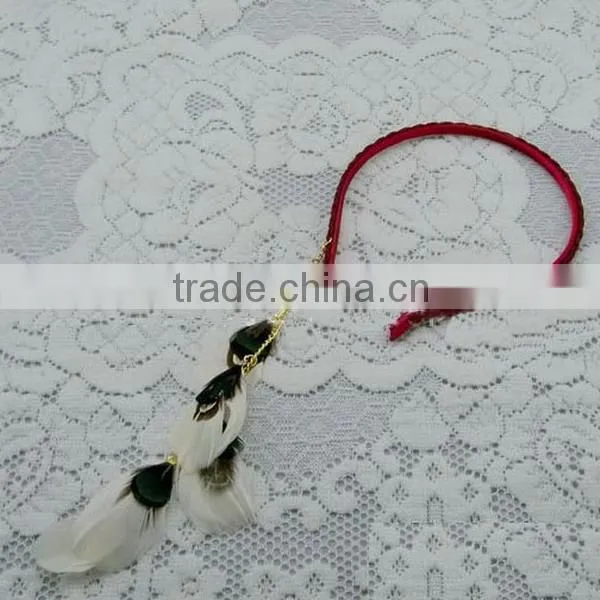 2014 wholesle Bohemia colour linear Feather tassel hairband