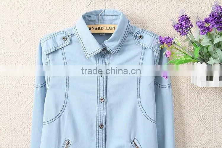2014 New style European all-match long sleeve female jean coat/jean shirt woman denim coat clothing