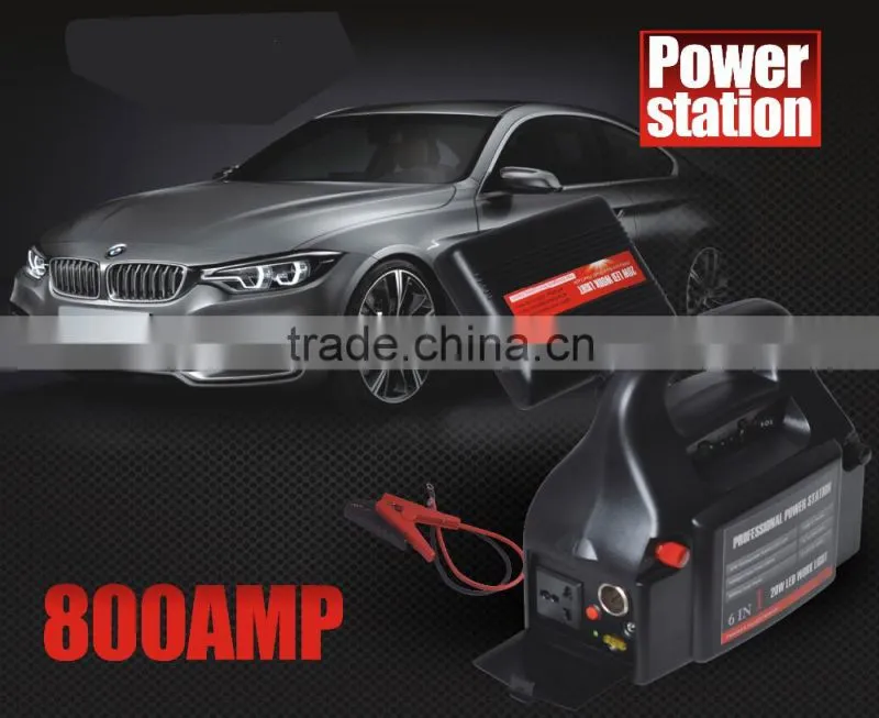 6 in 1 power inverter LED light DC 12 socket USB multi-function car battery jump starter