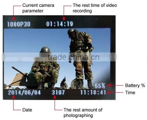 Rechargeable Video Camera Recorder Police Tactical Led Flashlight Torch with LCD Screen