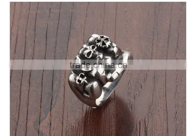 new products 2016 316L stainless steel terminator skull ring for men
