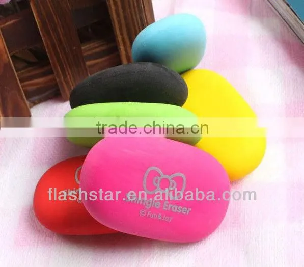 Creative fashion cobblestone shaped eraser/environmental protection eraser/low price promotional eraser with printing
