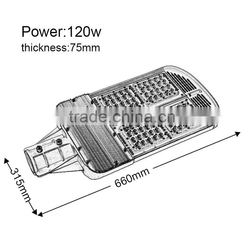 High brightness IP67 waterproof 80w die cast street lighting