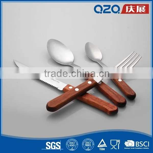 Promotion modern western cuisine wooden handle spoon and fork factory