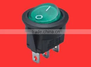 Green led round on off rocker switch