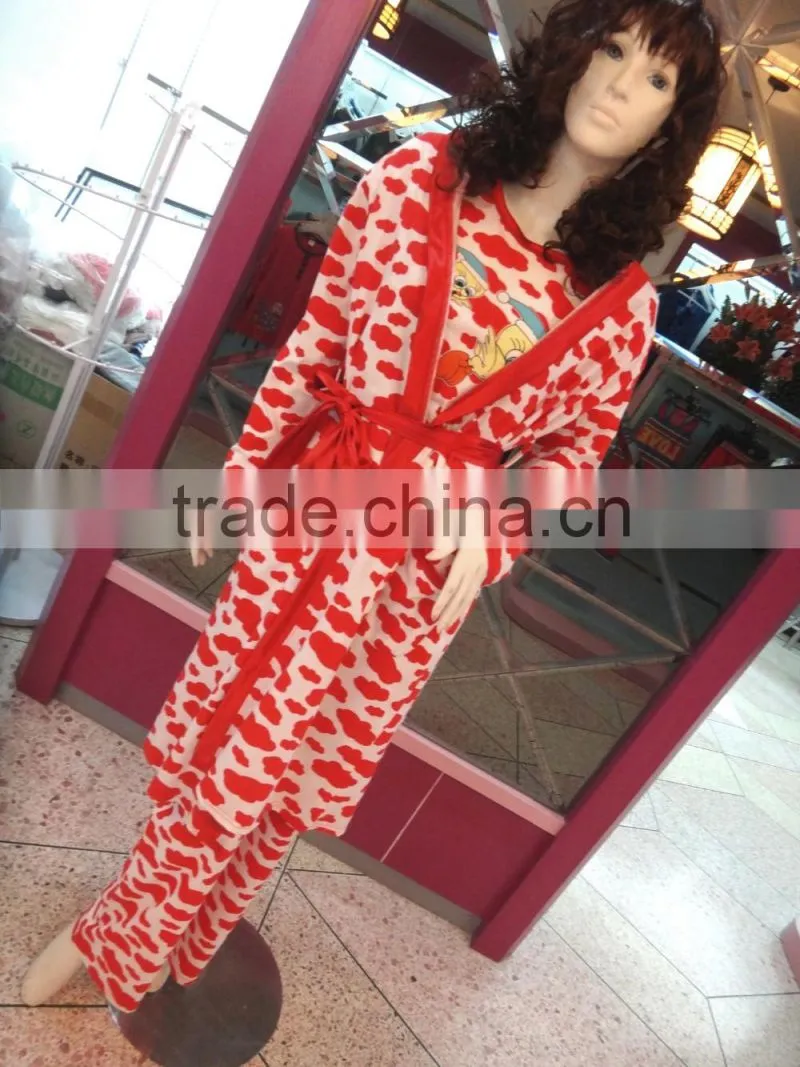 Creative Lovely three duck cloud pattern design three-piece pajamas woman