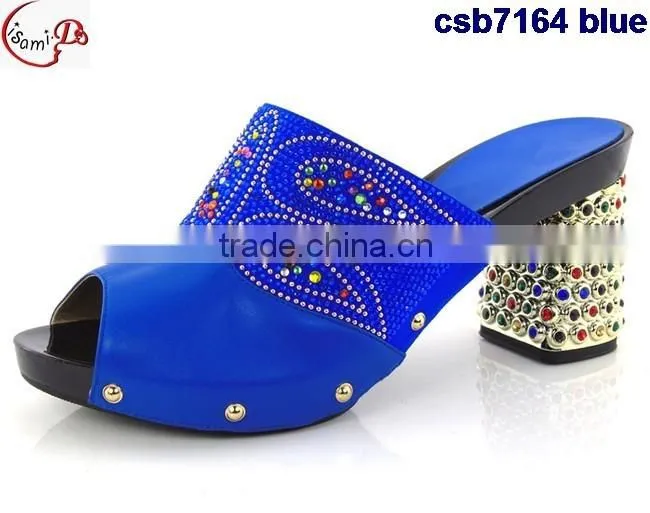 CSB7164 new fashion italian design high quality hot selling lady sandals with multi color stone for women