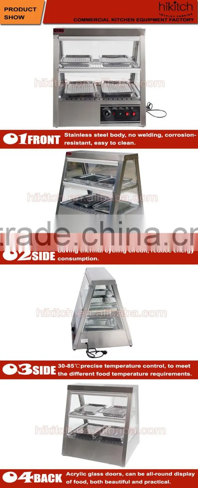 Hot selling electric kitchen machine food warming showcase