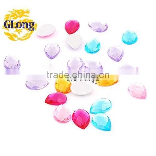 10*14mm Water Drop 3D Shaped Acrylic Flat Back Mix Color Rhinestone & Crystal For Stylish Bags Garment Shoes #GY015-14(Mix-s)