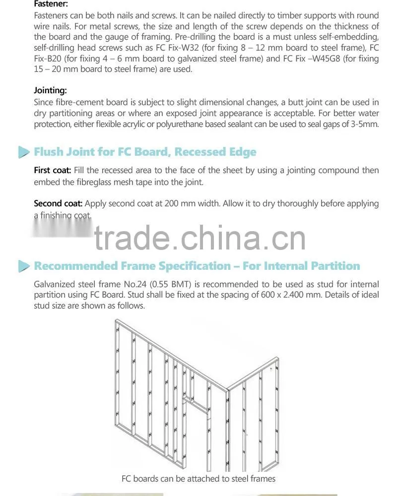 Australian code fibro cement compressed sheet 18mm*1200mm*2700mm