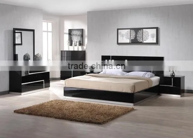Bedroom design furniture black high gloss
