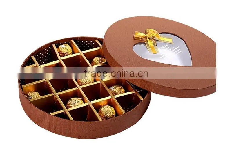 Set up ribbon cardboard packaging chocolate round box