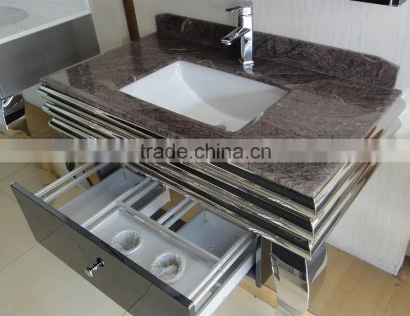 China wholesale 304 stainless steel vanity furniture bathroom cabinet Y-8009