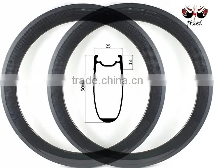 Ultralight 38mm U shape carbon rims Road bicycle clincher rims, 25mm width carbon rim Disc brake
