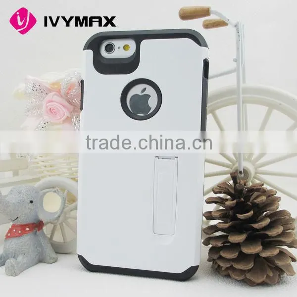 Mobile phone case with hard plastic standing for iphone 6/6g