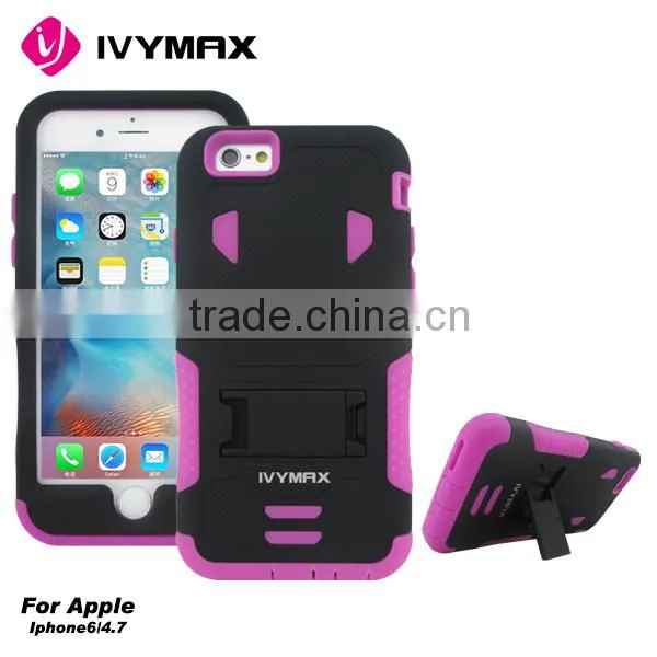 IVYMAX Wholesale PC Silicone 2 in 1 stand case for iphone 6s