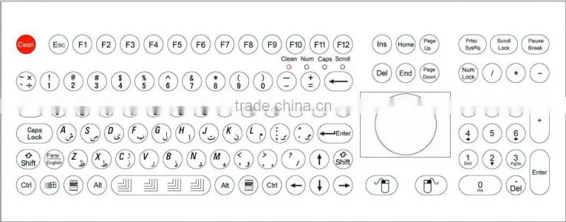 Water proof membrane medical keyboards with laser trackball