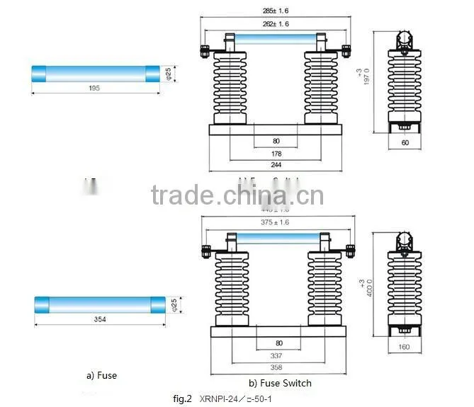 Wenzhou Yika Xrnt High Voltage Limited Fuses10 KV fuse 150 Amp