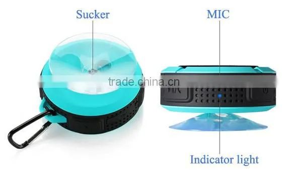 Outdoor and Mini Waterproof shower Bluetooth Speaker with Suction Cup