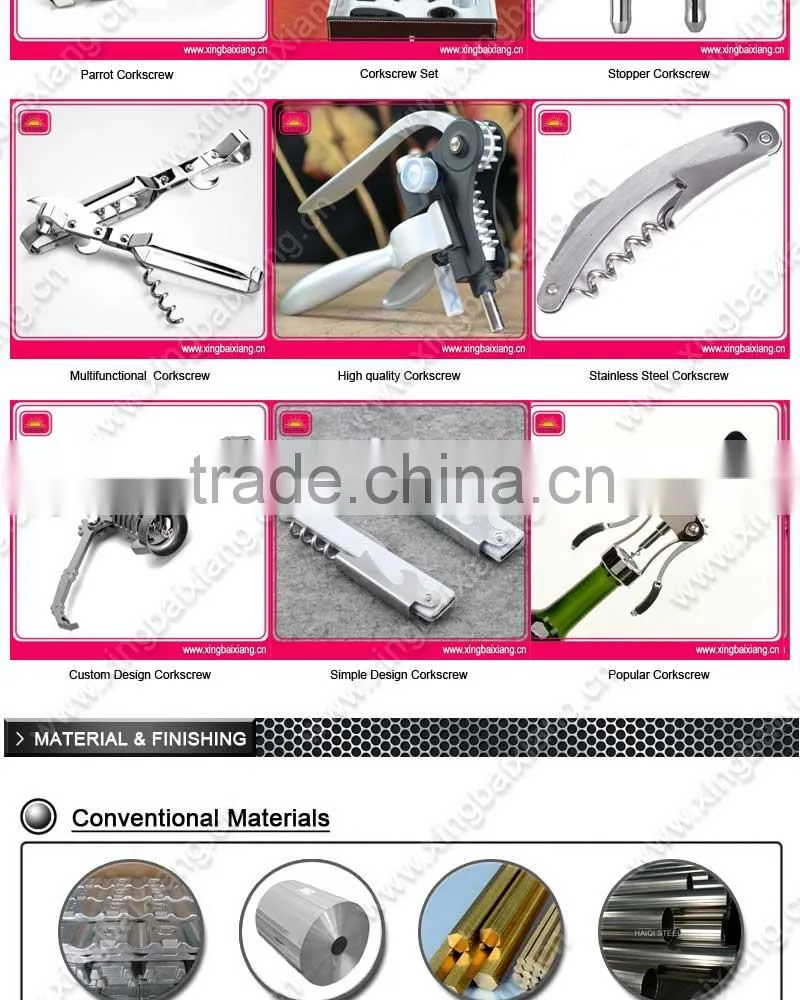 High quality iron deluxe carabiner with wine opener