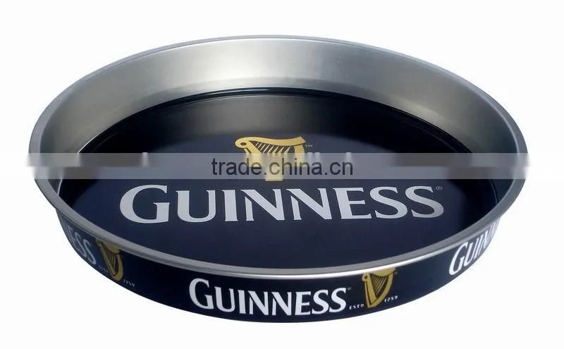 customized factory price Round bar serving tin tray, round metal tin trays,