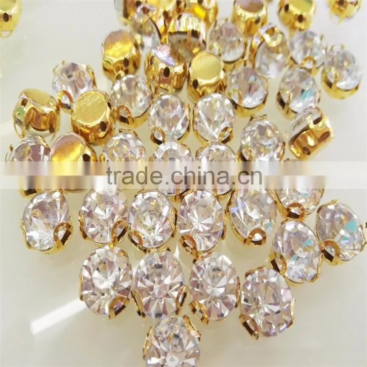 Rhinestone Cup Chain Rhinestone Crystal Cup Chain Round Trimming Bags For DIY Garment Accessories