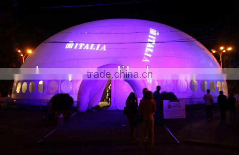 inflatable lighting dome tents/inflatable dome tent for Giant party