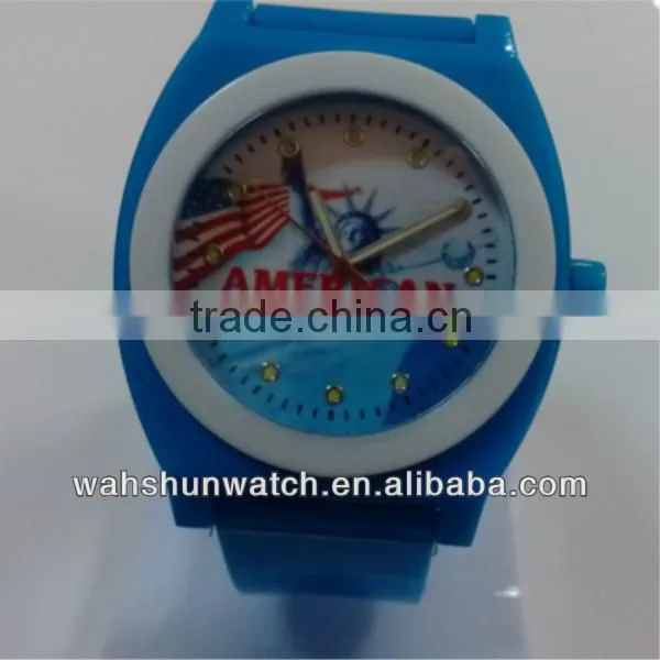 Popular pu plastic strap cute disne cartoon watches children
