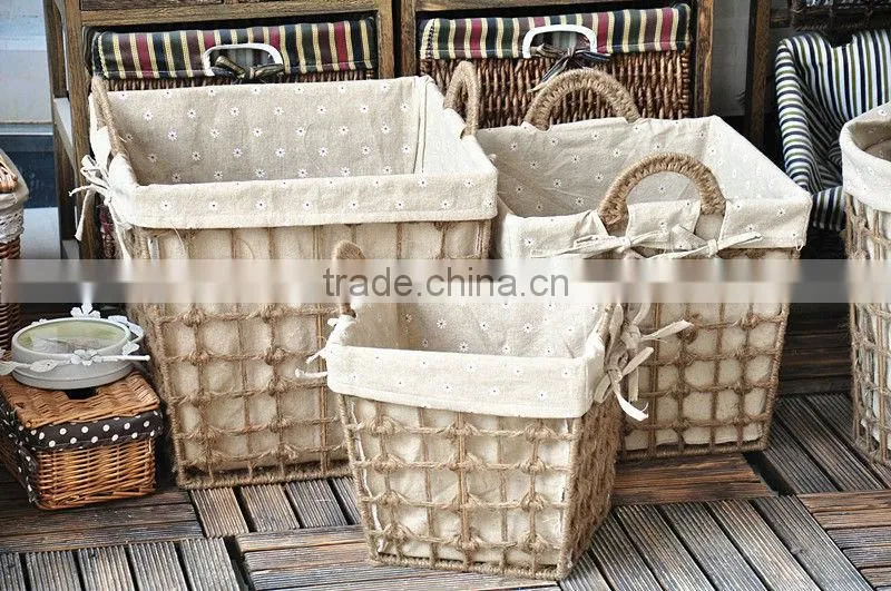 8 Hand Woven - pastoral style - straw - dirty laundry basket - Storage Basket - storage basket basket