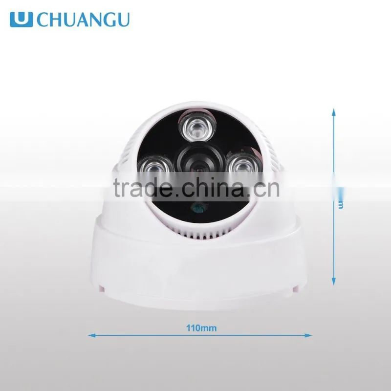 Plastic Indoor Dome 1.0mp dome ip camera 3pcs array ir led POE optional