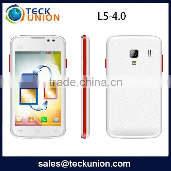 L5 chinese factory price 4inch IPS dual sim wifi gps bluetooth 3g smart phone