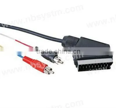Scart plug male to 2x RCA plug male cable