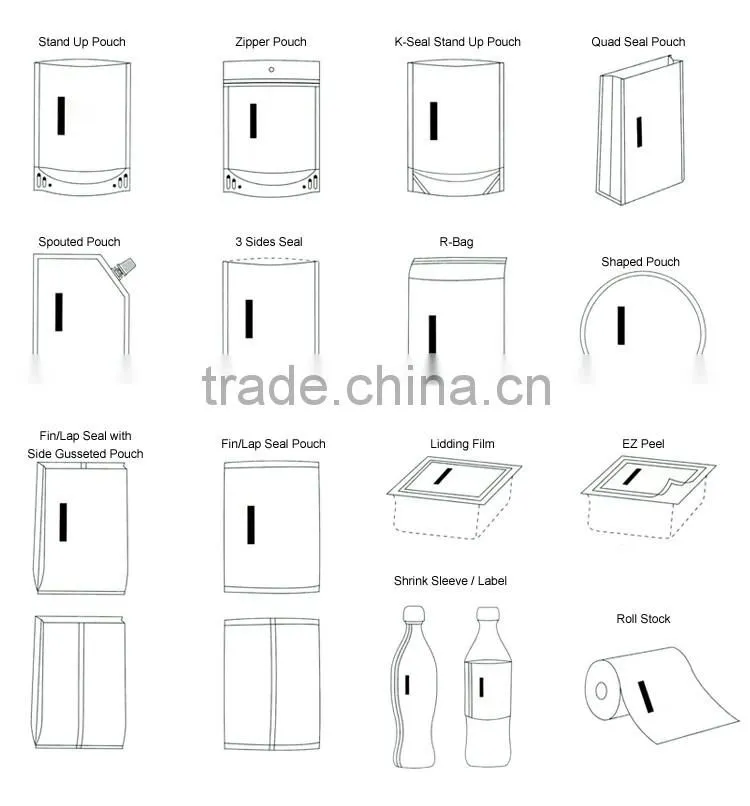 High quality standing up zipper pouch for food