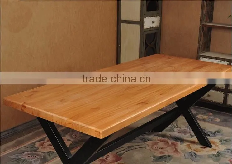 Industrial Real Wood Table Metal Table LOFT Style