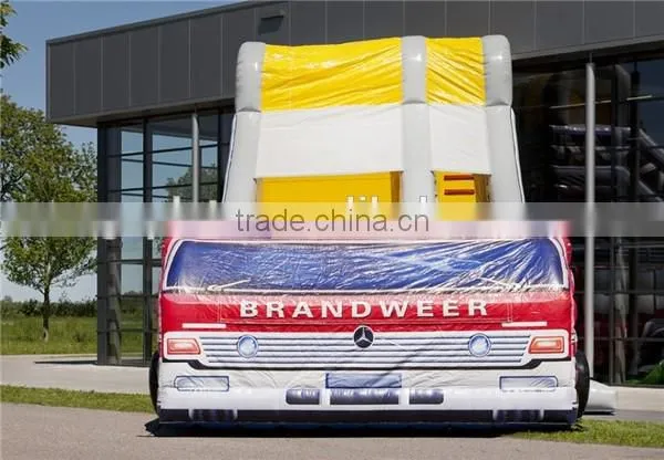 Customized Fire Truck Adult Inflatable Slide