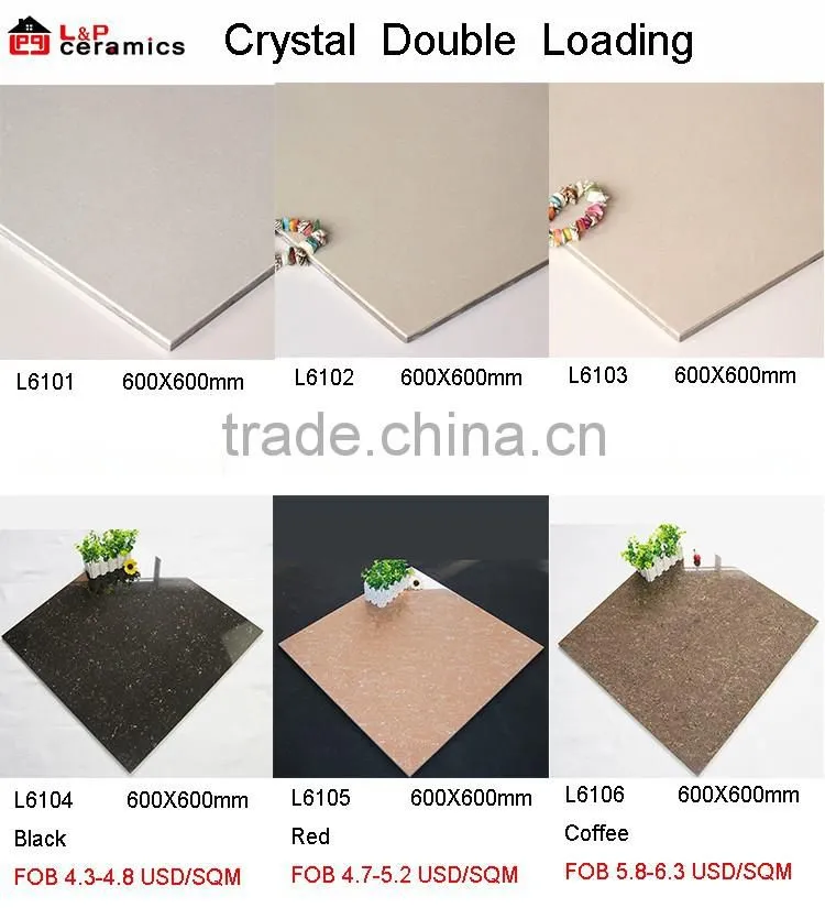 White crystal double loading tile, low price foshan porcelain tile,cheap polished porcelain tile 600x600