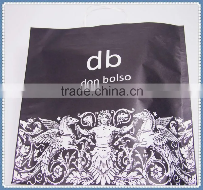 2016 New style design kraft paper bag eco friendly flexo printing with white twisted patch handle