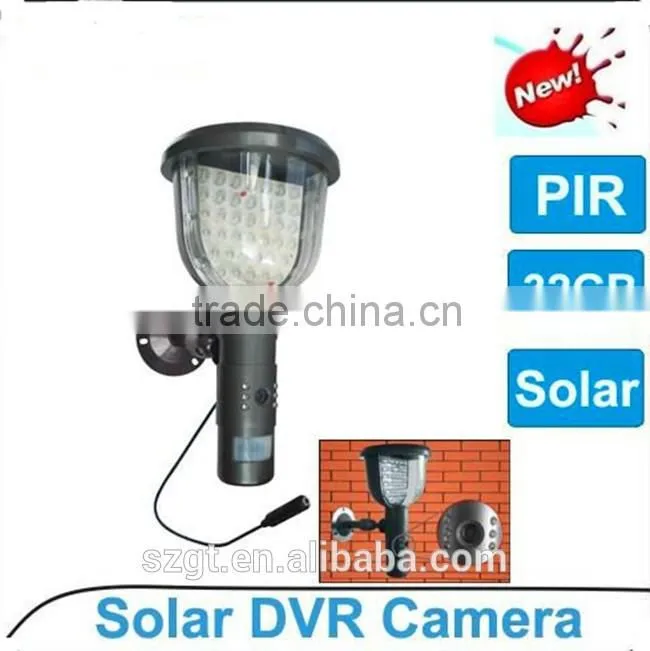 Solar Panel Wall LED Lamp DVR PIR Motion Detection HD 720P Video Record Lamp Spy Camera
