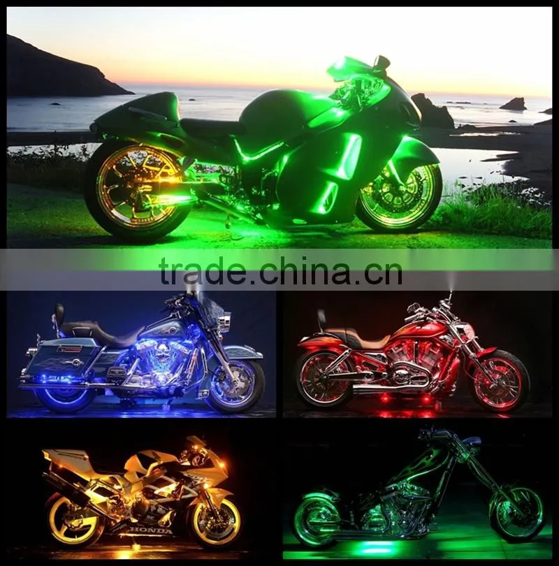 Customized 6-12pc Motorcycle Led Lighting Kit with FCC RF RGB LED Remote Controller, Hot sale in USA