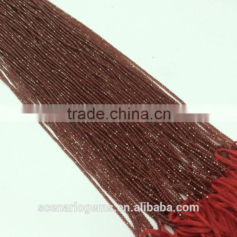 #MZZ Natural Semi-Precious Roundel Faceted Gemstone Beads Garnet