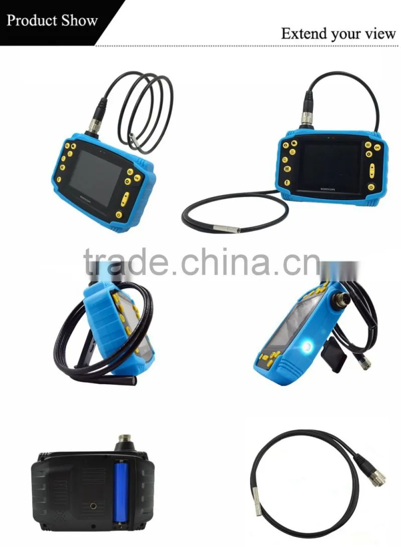3.5" monitor Industrial Pipe Car Video Inspection Endoscope Camera with rechargeable battery