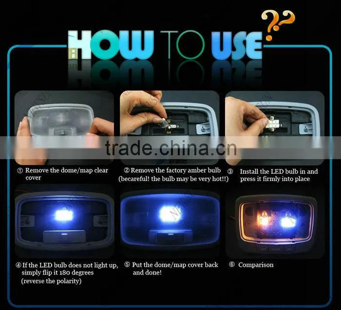 2014 Hot Sale 9-30V DC/AC LED dome festoon lights for all cars with 31MM/36MM/39MM/42MM available