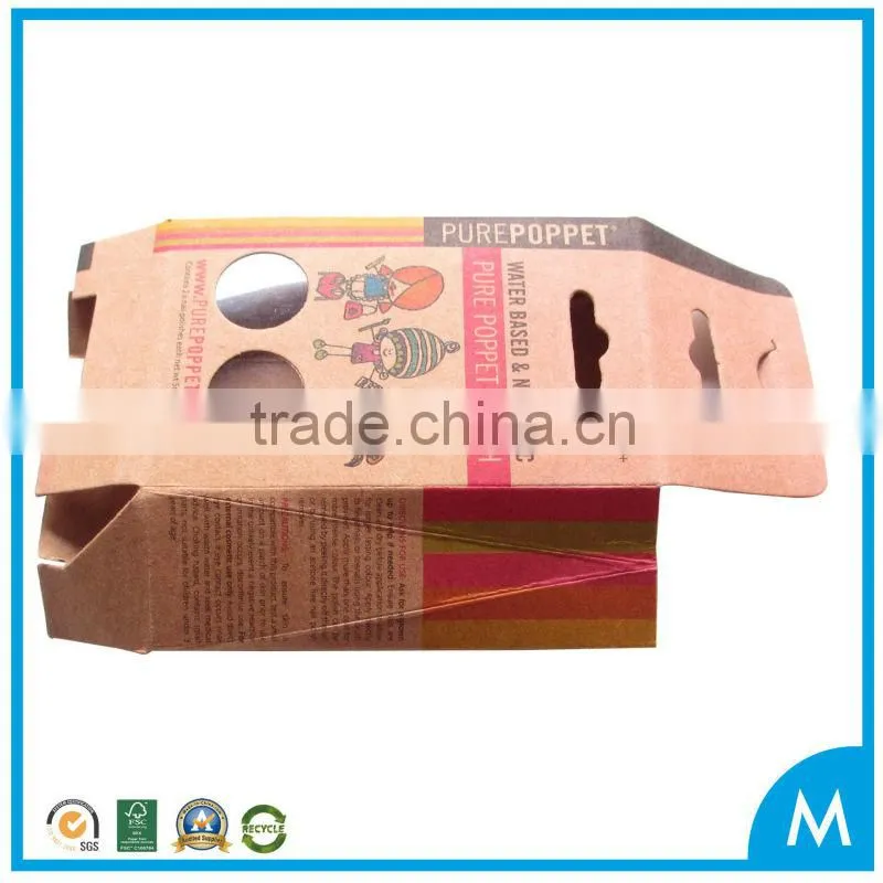 unique hanger paper box packaging for clothes with PVC window