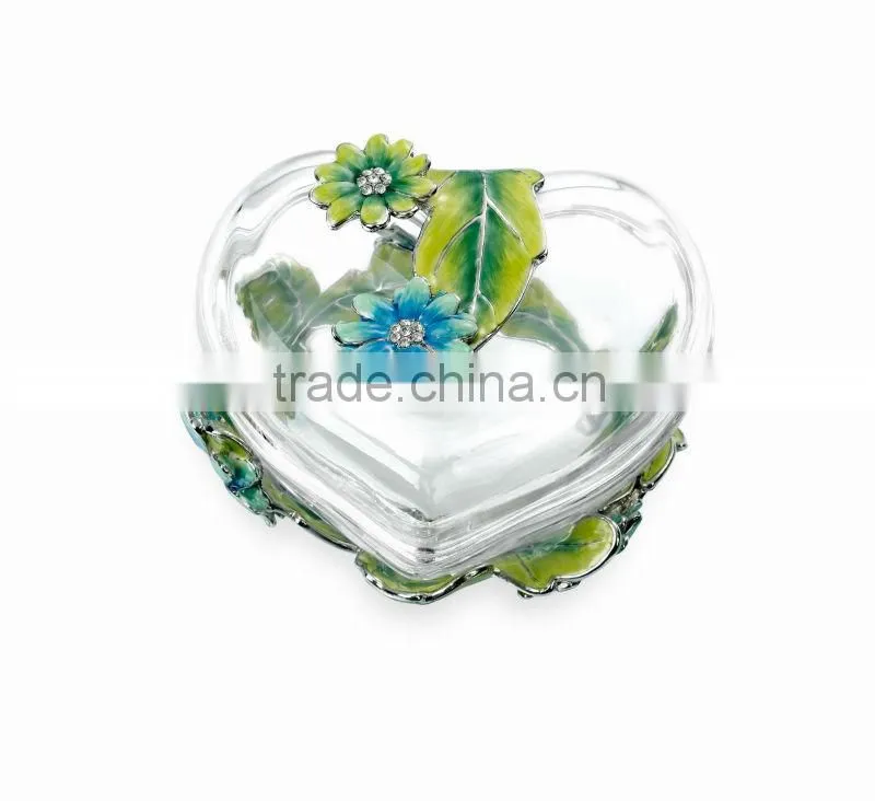 RORO March in Paris daisy enamel crystal glass jewel box