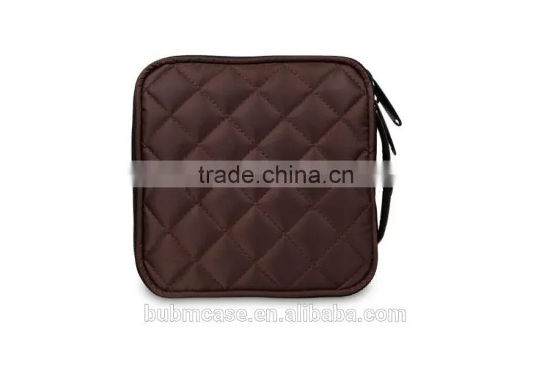 Fashion Coffee 32 Capacity PVC Fabric DVD Case CD Holder personalized cd case multi disc dvd cases