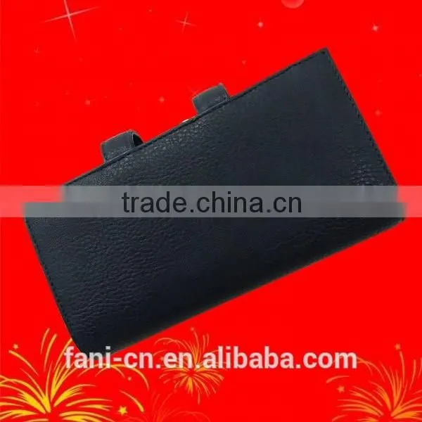 Newest arrival PU leather wallet with elastic strap and hinge design for woman