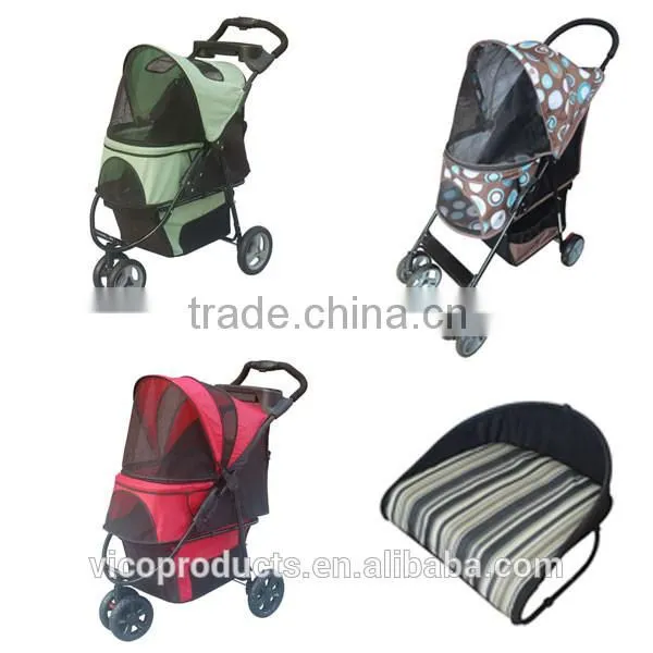 Dog Stroller Cat Stroller, Dog 3 Wheel Folding Travel Pet Stroller, Folding Dog Travel Stroller